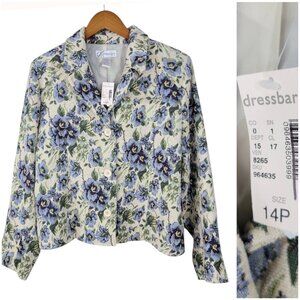 Vintage NEW Y2K Dressbarn Blazer Tapestry Carpet Jacket Size 14 P Large floral